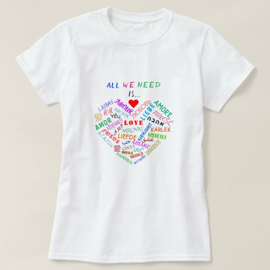 T - Shirt mit Text Multi Language Liebe Word (Design vorne)