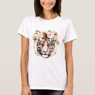 T-Shirt mit Tiger und Blumen – Kühnes & Schönes Gr