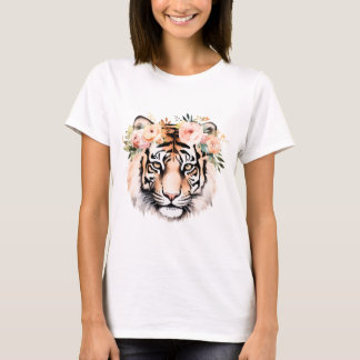 T-Shirt mit Tiger und Blumen – Kühnes & Schönes Gr
