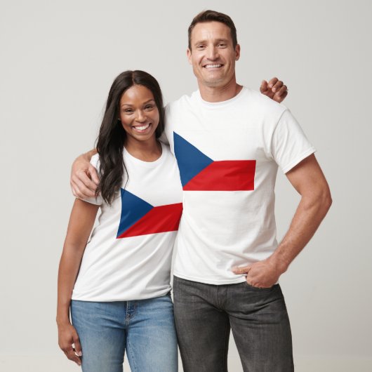 T Shirt mit tschechischer Flagge (Unisex)