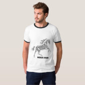 T-Shirt mit Typografie eines wilden Pferdes 'Born (Vorne ganz)