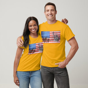 T-Shirt mit US-amerikanischer Flagge zur Unterstüt