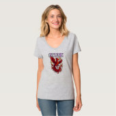 T-Shirt mit V-Ausschnitt für Damen (Vorderseite Vollansicht)