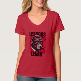 T-Shirt mit V-Ausschnitt für Frauen Gorilla Boss L