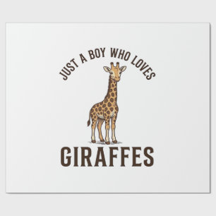 T-Shirt mit Vintage-Gravur für Jungen, die Giraffe Geschenkpapier