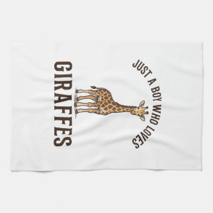 T-Shirt mit Vintage-Gravur für Jungen, die Giraffe Geschirrtuch