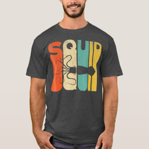 T-Shirt mit Vintage-Tintenfisch-Silhouette - Lusti