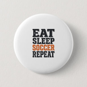 T-Shirt mit Vintage-Typografie: Essen Schlafen Fuß Button