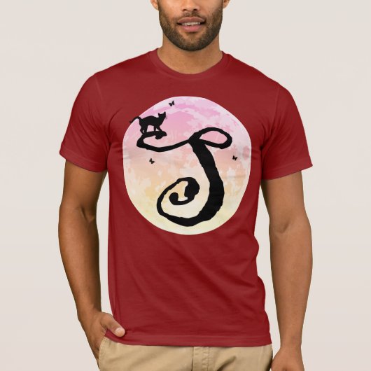 T-Shirt mit Vollmond und Anfangsbuchstabe S einer (Vorderseite)