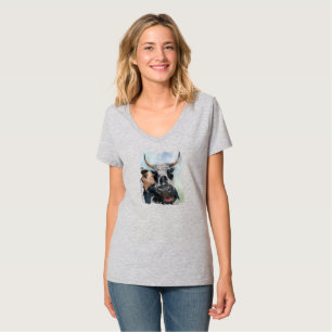 T-Shirt mit Wasserfarbe und Botschaft