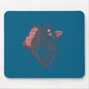 T-Shirt mit weiblicher anatomischer Herz-Human-Her Mousepad