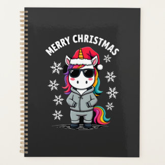 T-Shirt mit Weihnachts-Einhorn und Santa-Hut (3) Planer