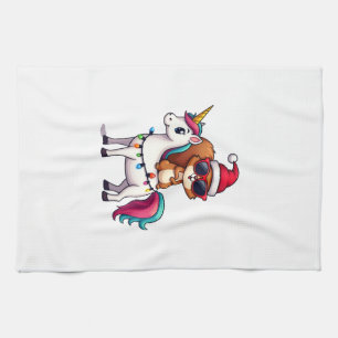 T-Shirt mit Weihnachtslichtern und Eichhörnchen au Geschirrtuch
