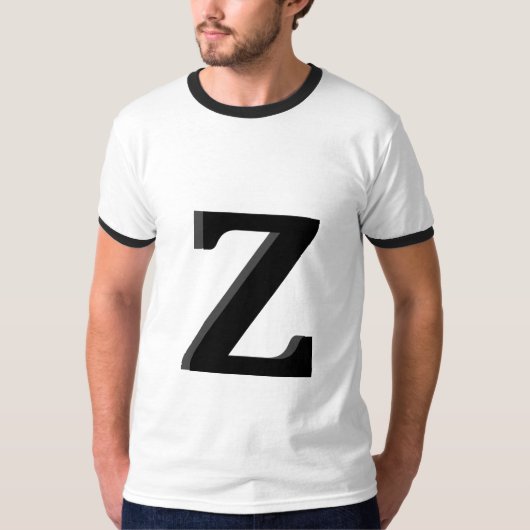 T - Shirt mit Whimsical Alphabet Letter 'Z' wasche (Vorderseite)