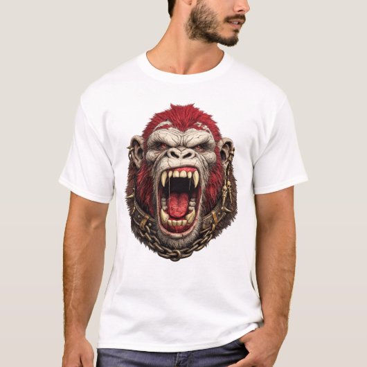 T-Shirt mit wildem Gorilla-Motiv – Starkes Tierdes (Vorderseite)