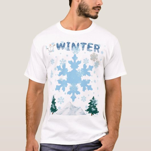 T - Shirt mit Winterdesign (Vorderseite)