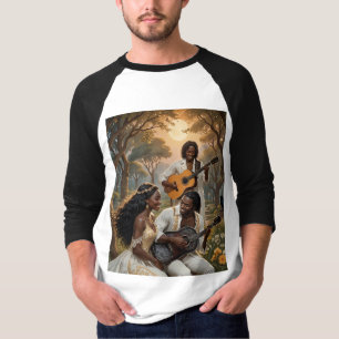 T-Shirt mit zwei Gitarristen, die für ein Mädchen 