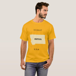 T - Shirt - Montana Karte mit Stadt