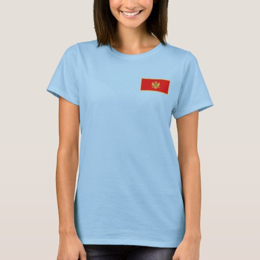 T - Shirt Montenegro Flag and Map (Vorderseite)