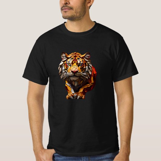 T - Shirt Mosaic gesteinigtes Glas Design. (Vorderseite)