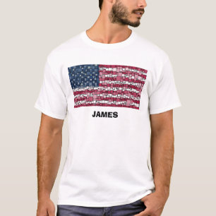 T - SHIRT "Mosaik Design" (Schwarzer Text) der US-