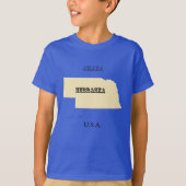 T - Shirt - Nebraska Karte mit Stadt (Vorderseite)