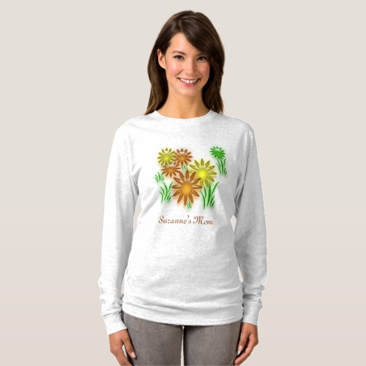 T-shirt - Neon Flowers with text (Vorne ganz)