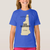 T - Shirt - Neue Hampshire-Karte mit Stadt (Vorderseite)