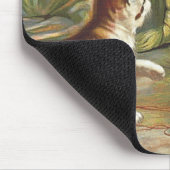 T-SHIRT neugierige Katze Mousepad (Ecke)