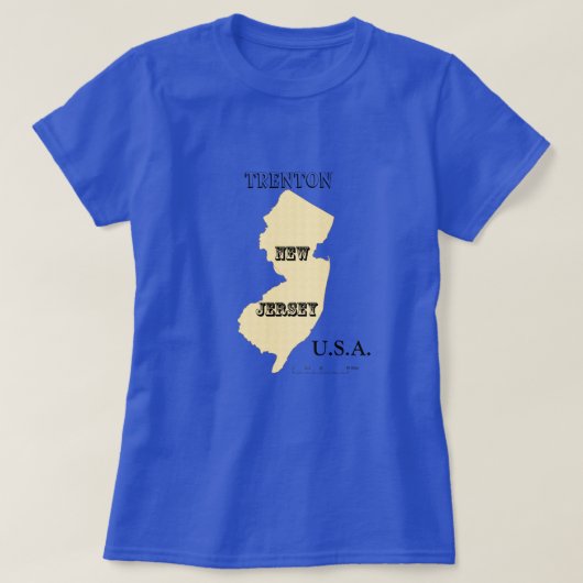 T - Shirt - New Jersey Karte mit City (Design vorne)