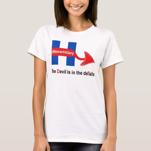 T - Shirt nie Hillary Devil Details (Vorderseite)