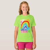 T - Shirt, Niedlich Teens Art Rainbow T - Shirt, f T-Shirt (Vorne ganz)