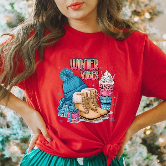 T-Shirt niedlich Winter Vibes