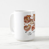 T - Shirt niedliche Geschenkkatze Kaffeetasse (Vorderseite Links)
