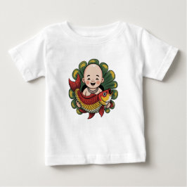 T-Shirt | Niedlicher Junge mit Lucky Koi