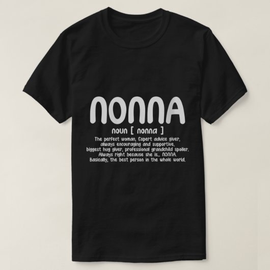 T-Shirt Nonna Mütter Tag mit Nonna Definition (Design vorne)