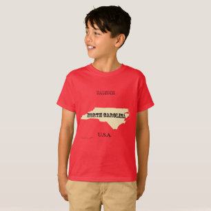 T - Shirt - North Carolina Karte mit Stadt