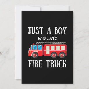 T-Shirt Nur Ein Junge Der Feuerwehrwagen Liebt Feiertagskarte
