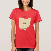 T - Shirt - Ohio Karte mit Stadt (Vorderseite)