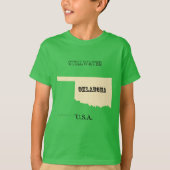 T - Shirt - Oklahoma Karte mit Stadt (Vorderseite)