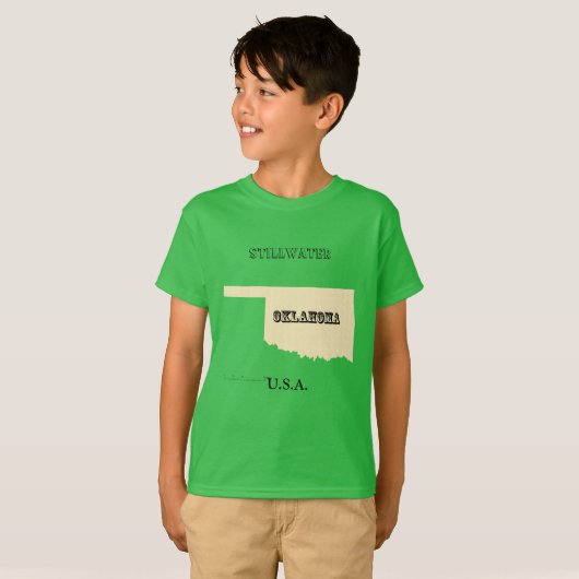 T - Shirt - Oklahoma Karte mit Stadt (Vorne ganz)