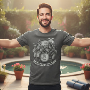 T-Shirt Oktopus-Drummer Lustiges Musikgeschenk