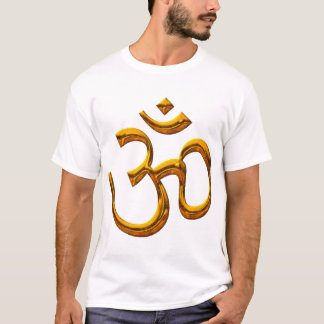 T - Shirt - OM, altes Goldeffekt/Front - hinter