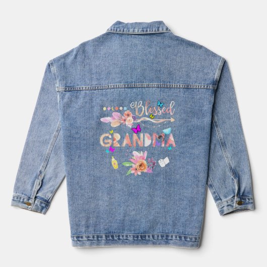 T-Shirt "Oma plus Größe" Jeansjacke (Rückseite)