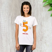 T - Shirt Orange Number 5 Frauen