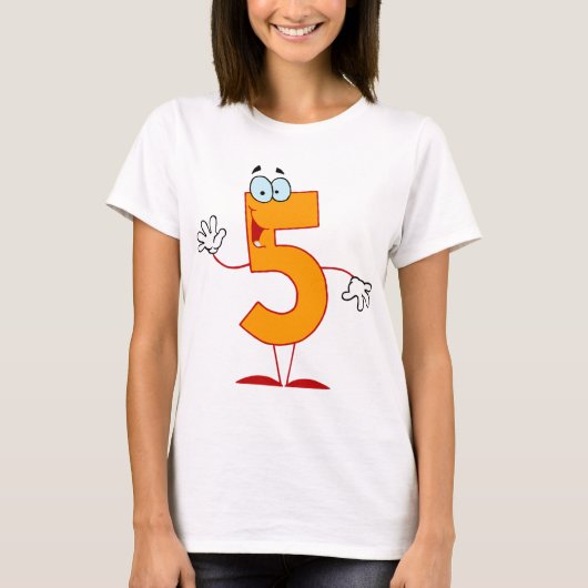 T - Shirt Orange Number 5 Frauen (Vorderseite)