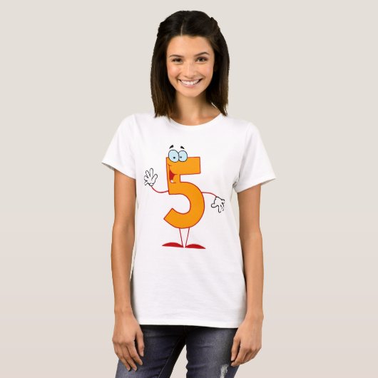 T - Shirt Orange Number 5 Frauen (Vorne ganz)