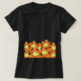 T - Shirt: Orangefarbene und gelbe Blumen T-Shirt