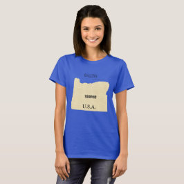 T - Shirt - Oregon Karte mit Stadt