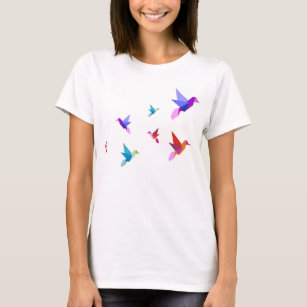 T-shirt origami hummingbirds